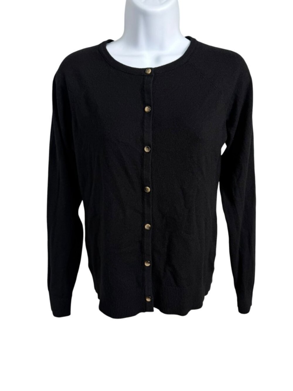 Vila Milano Black Button Front Knit Cardigan Sweater Small NWOT Classic